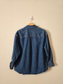 Denim Button Up Shirt Jacket (XS)