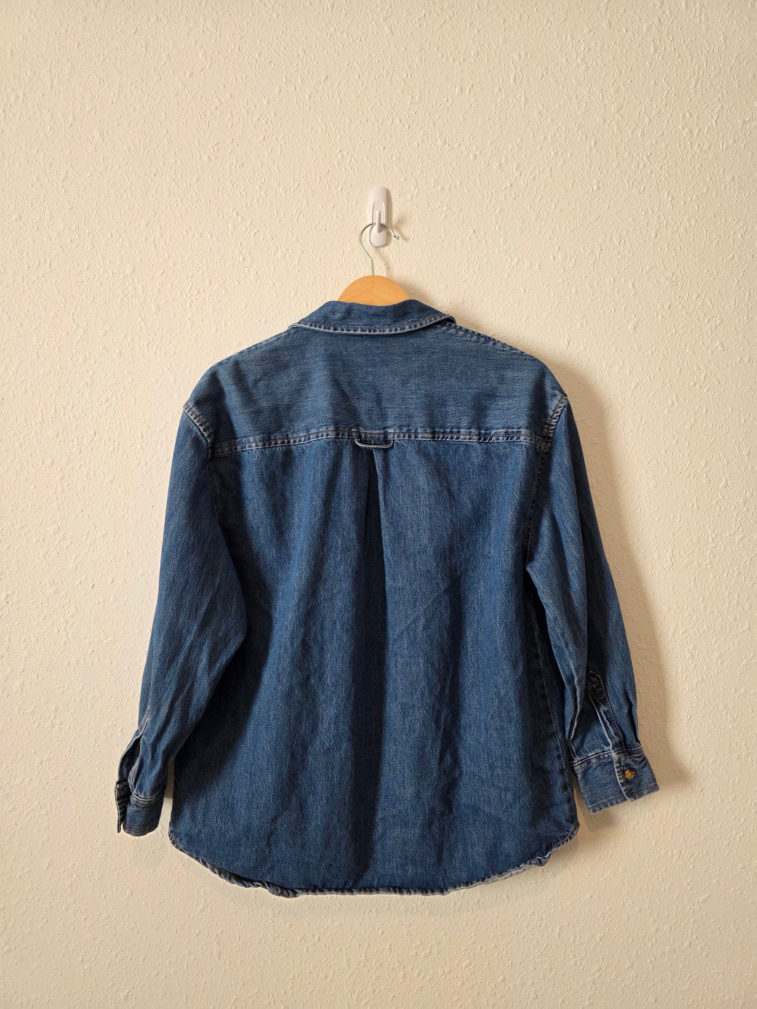 Denim Button Up Shirt Jacket (XS)