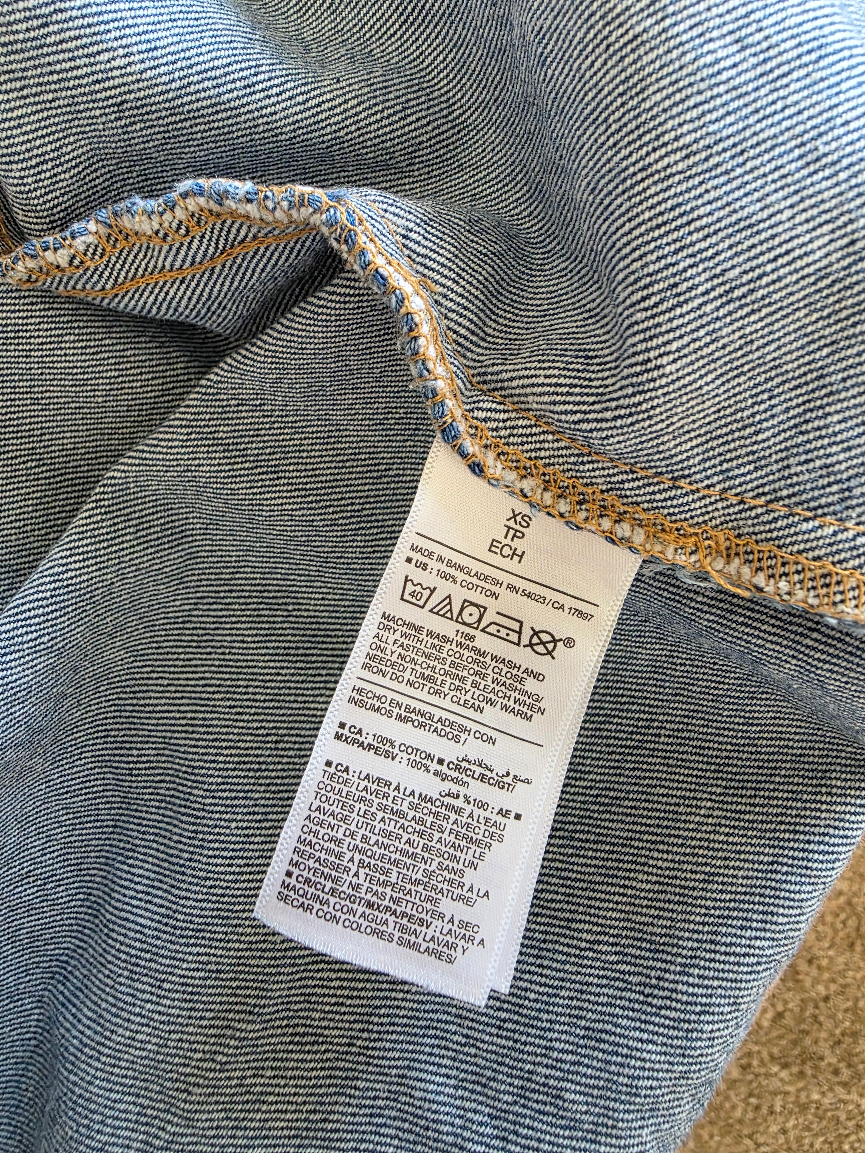 Denim Button Up Shirt Jacket (XS)