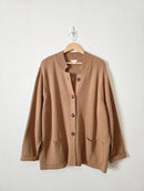 Brown Button Front Knit Cardigan (2X)