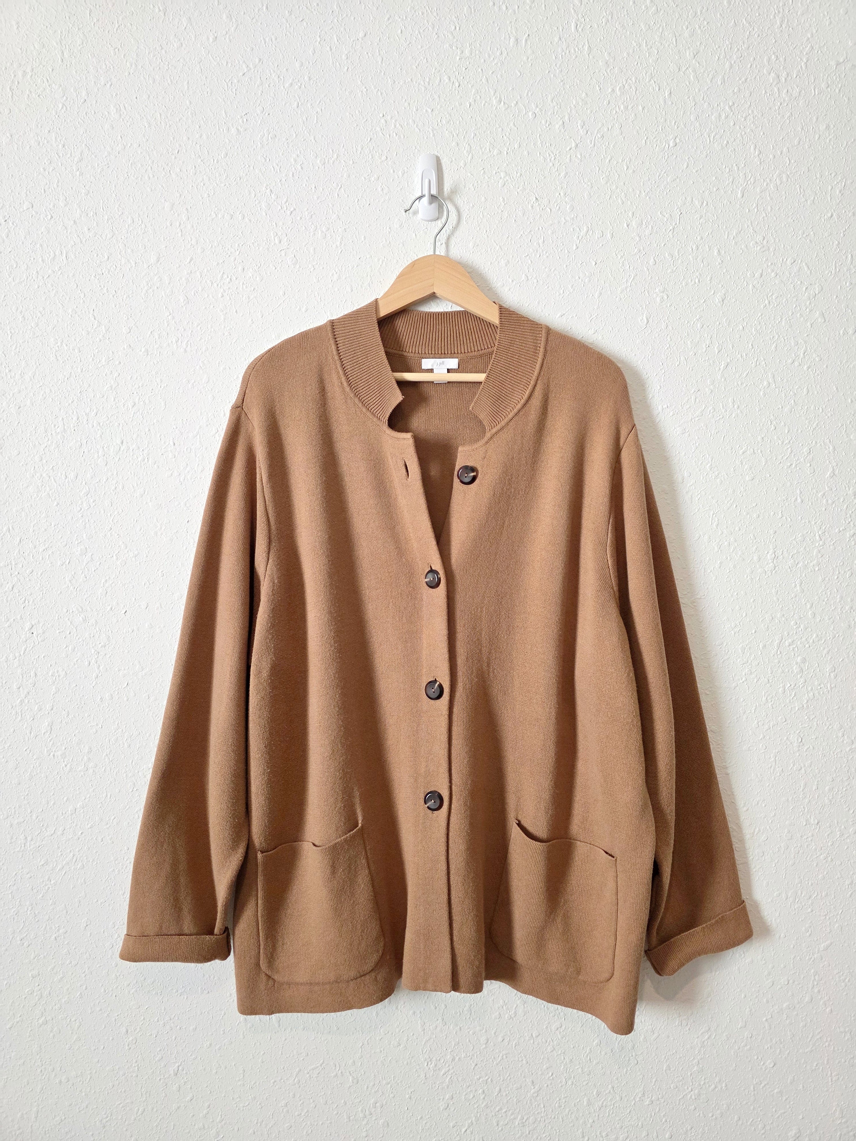 Brown Button Front Knit Cardigan (2X)