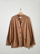 Brown Button Front Knit Cardigan (2X)