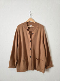 Brown Button Front Knit Cardigan (2X)