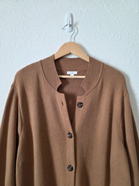 Brown Button Front Knit Cardigan (2X)