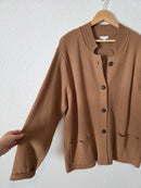 Brown Button Front Knit Cardigan (2X)