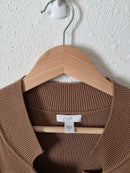 Brown Button Front Knit Cardigan (2X)