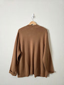 Brown Button Front Knit Cardigan (2X)