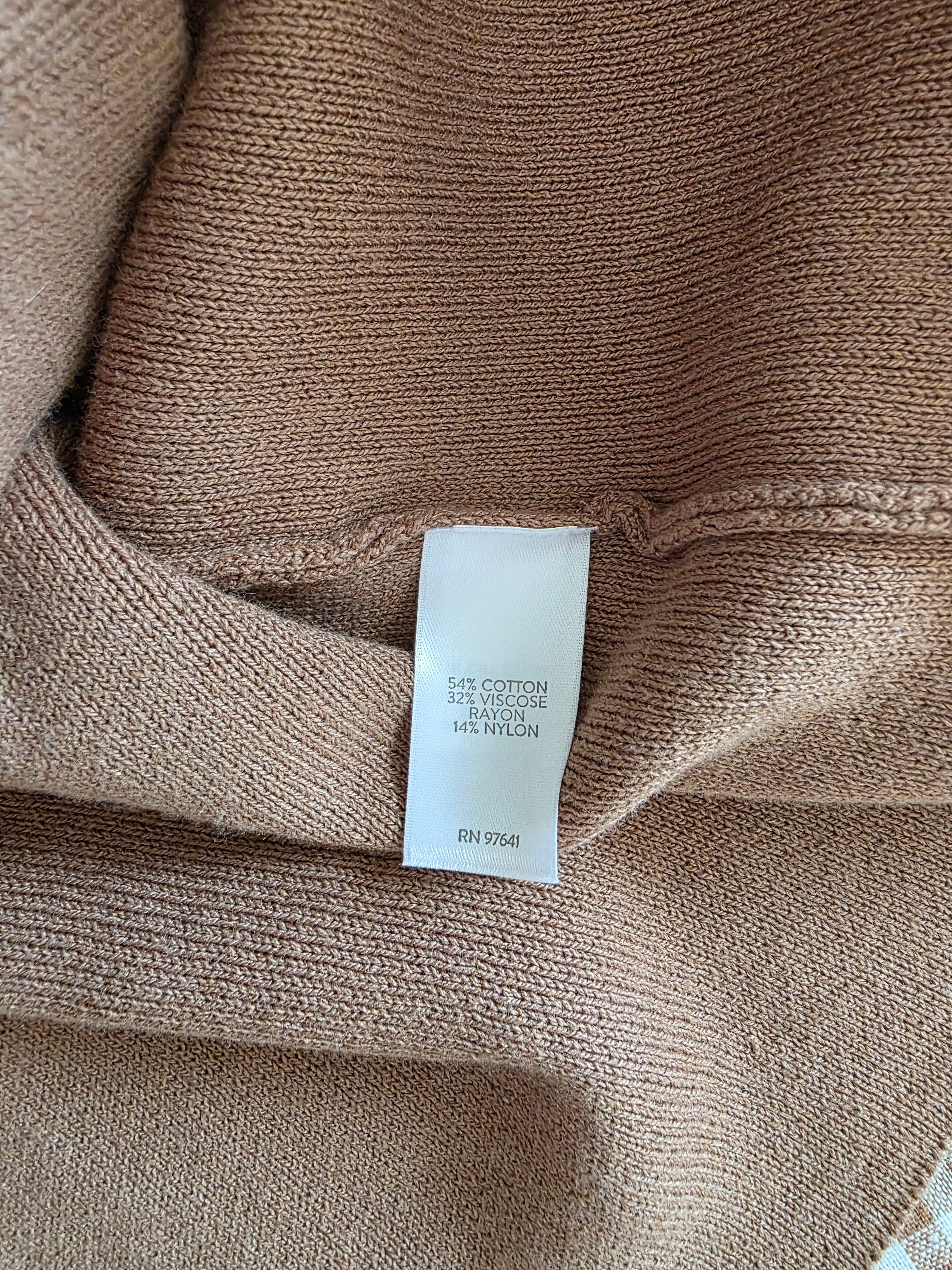 Brown Button Front Knit Cardigan (2X)