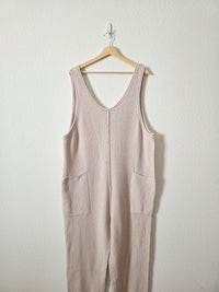 Free People Waffle Knit Jumpsuit (XL)