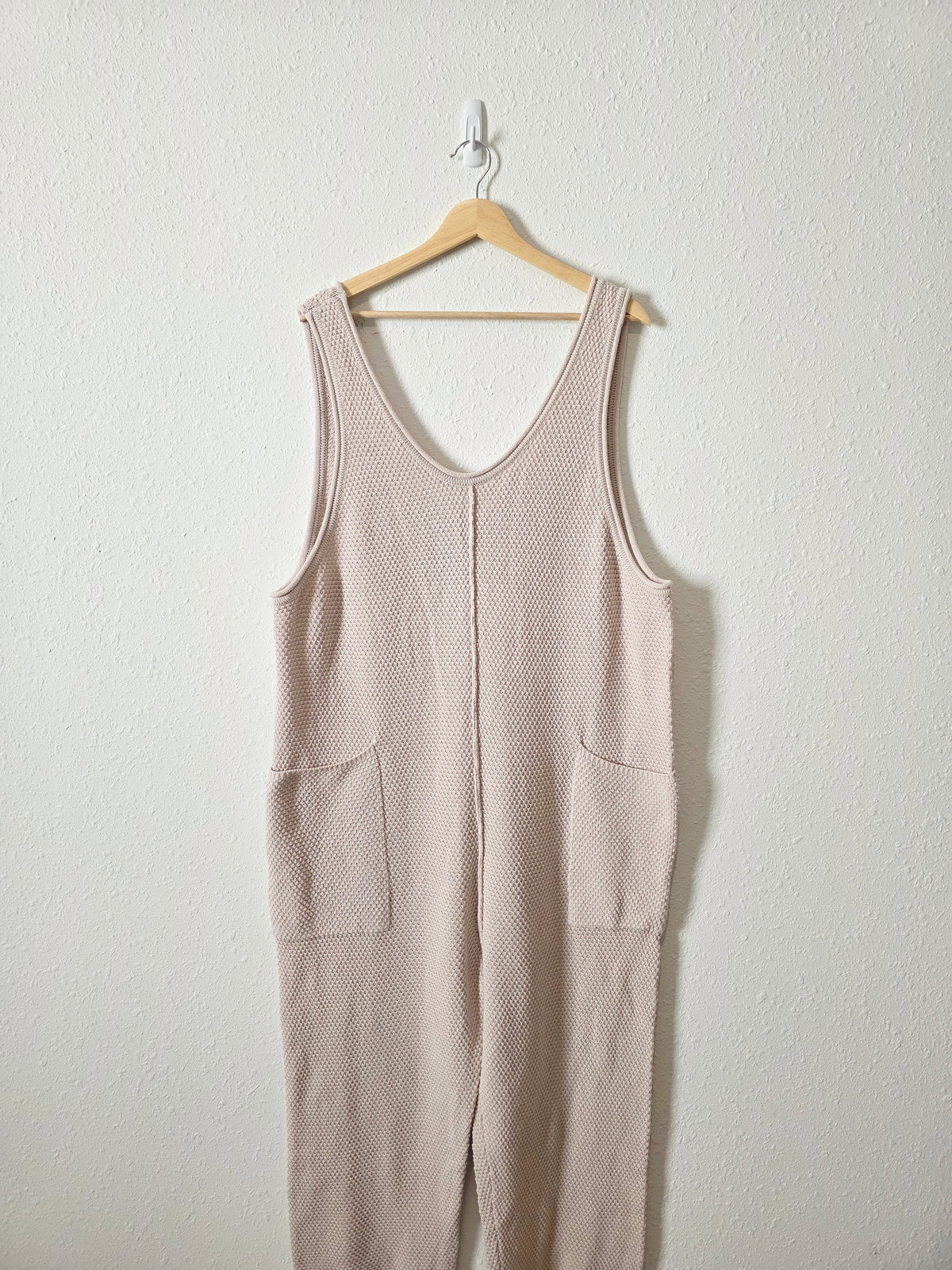 Free People Waffle Knit Jumpsuit (XL)