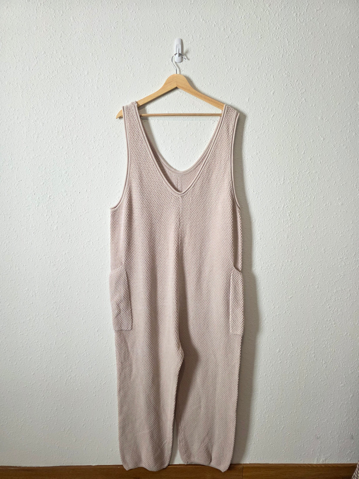 Free People Waffle Knit Jumpsuit (XL)