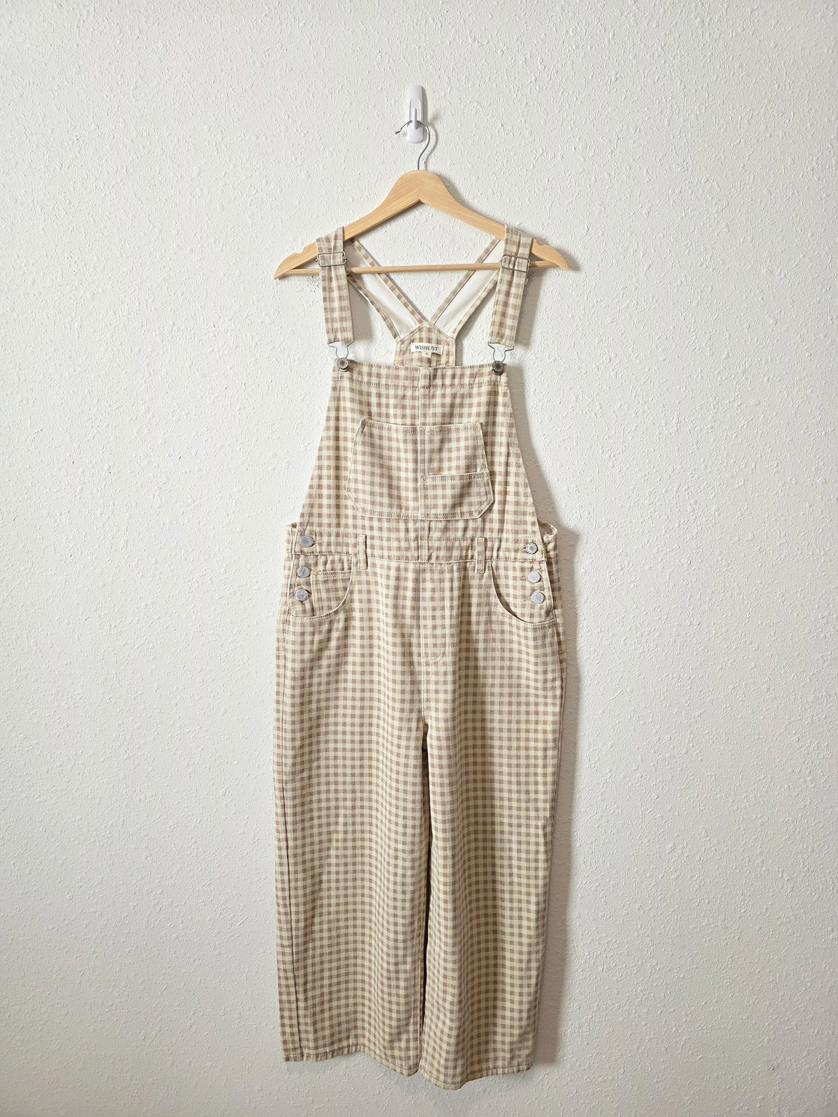 Wishlist Neutral Gingham Overalls (S)