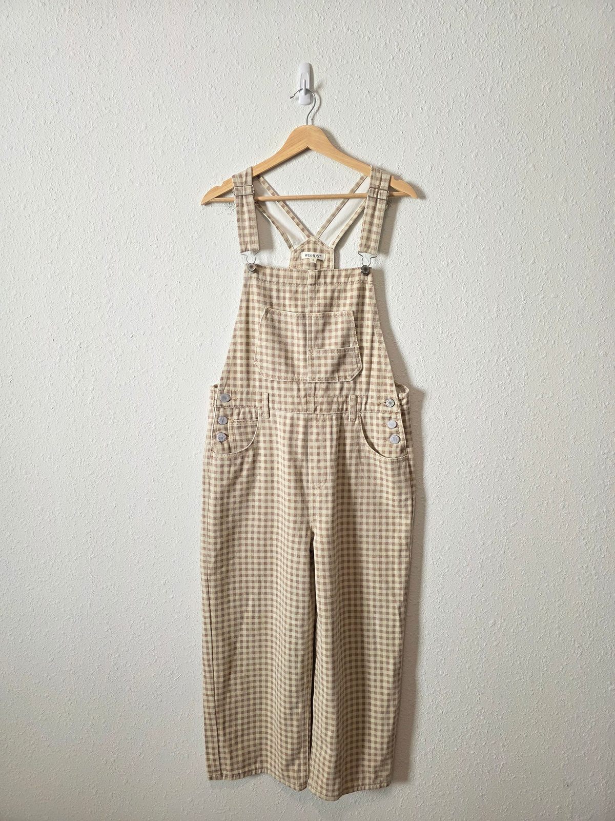 Wishlist Neutral Gingham Overalls (S)