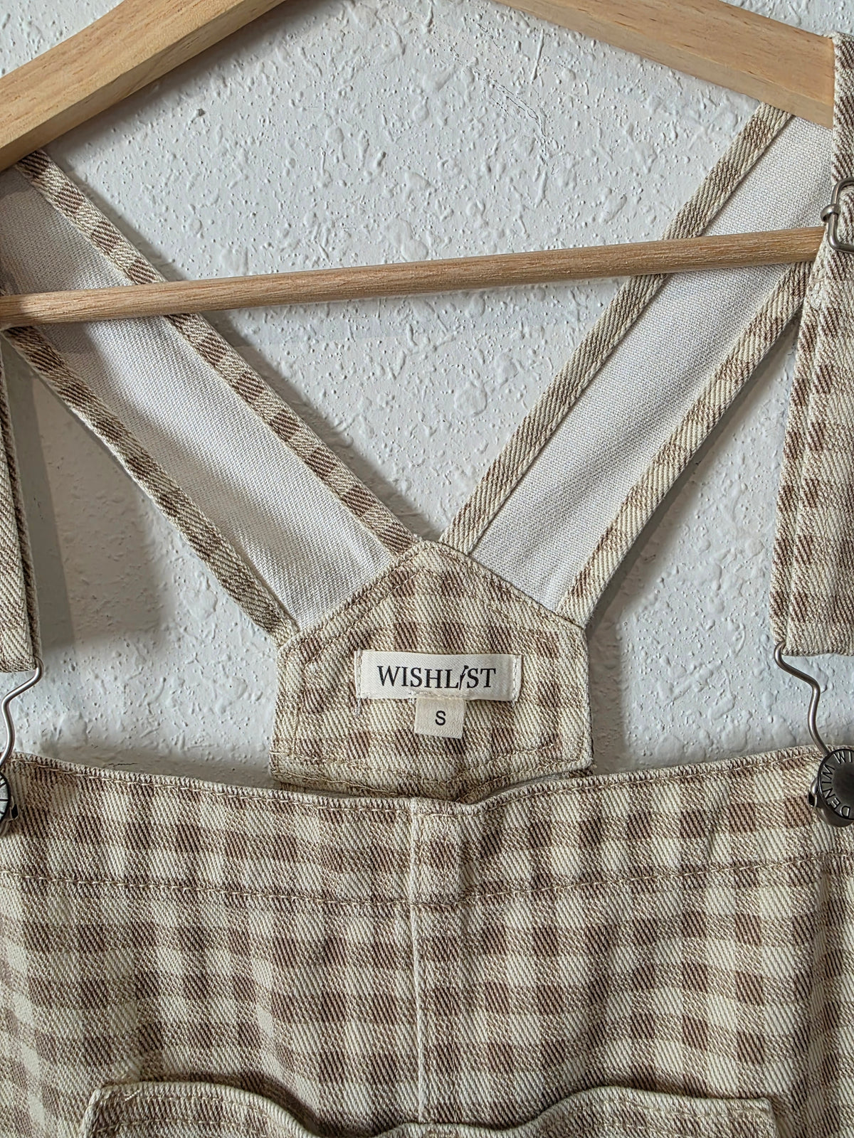 Wishlist Neutral Gingham Overalls (S)