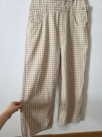 Wishlist Neutral Gingham Overalls (S)
