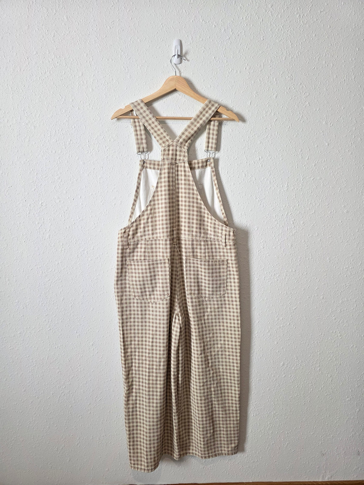 Wishlist Neutral Gingham Overalls (S)
