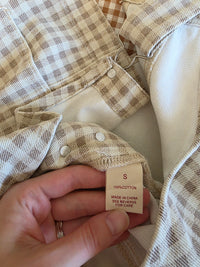 Wishlist Neutral Gingham Overalls (S)