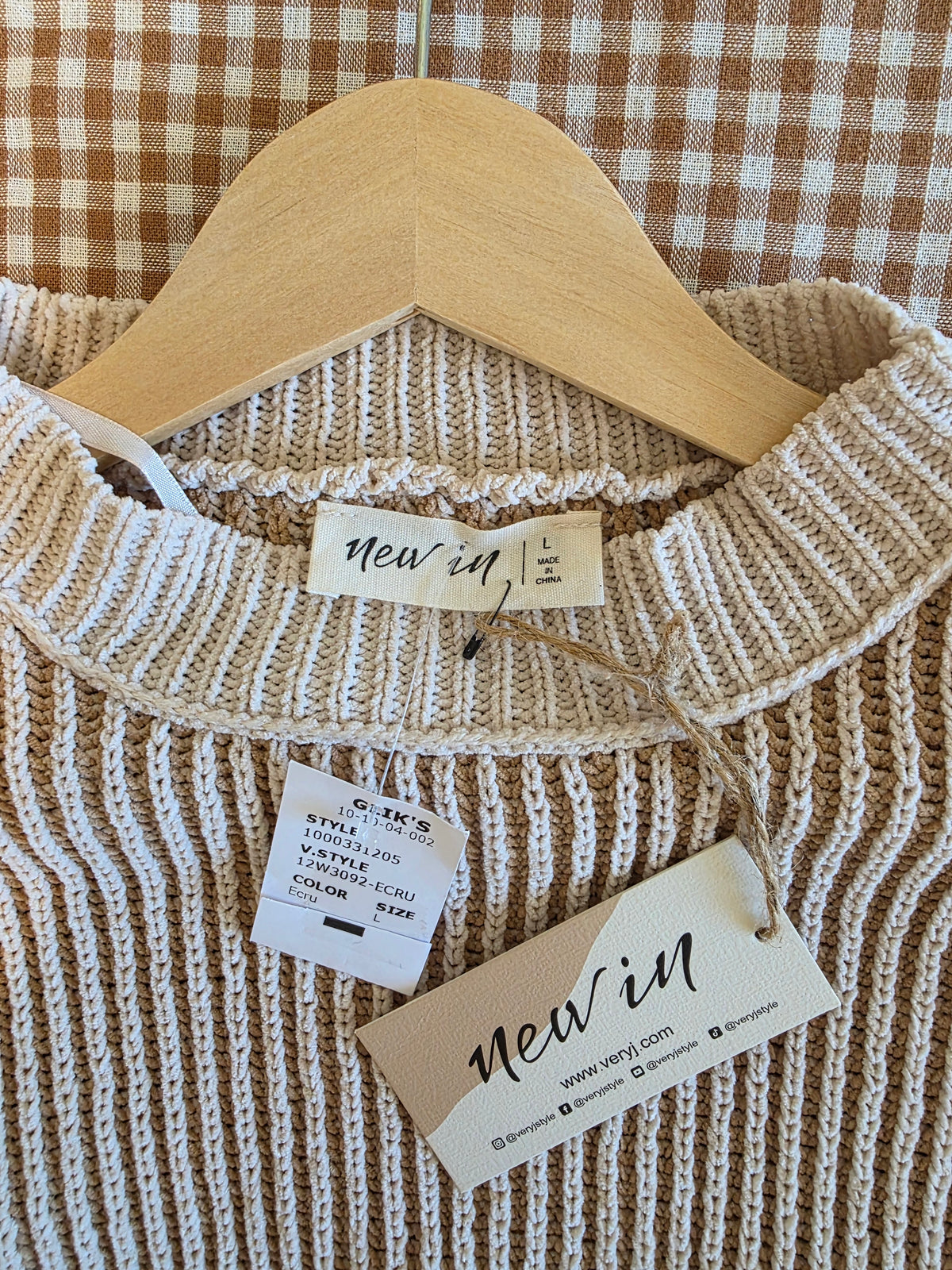 NEW Striped Chenille Sweater (L)
