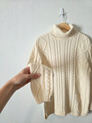 Vintage Cable Knit Turtleneck Sweater (S)
