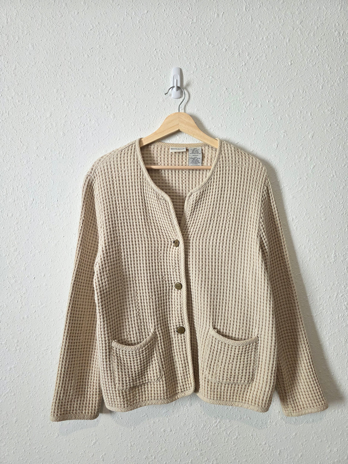 Vintage Waffle Button Up Jacket (L)