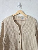 Vintage Waffle Button Up Jacket (L)