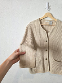 Vintage Waffle Button Up Jacket (L)