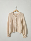 Cream Textured Cotton Cardigan (L)