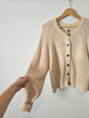 Cream Textured Cotton Cardigan (L)