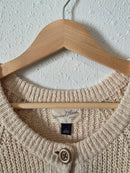 Cream Textured Cotton Cardigan (L)