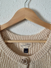 Cream Textured Cotton Cardigan (L)