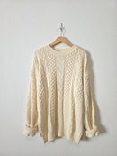 Vintage Chunky Cable Knit Sweater (XL)