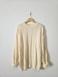 Vintage Chunky Cable Knit Sweater (XL)