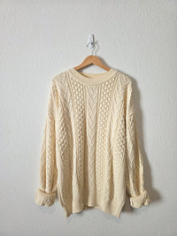 Vintage Chunky Cable Knit Sweater (XL)