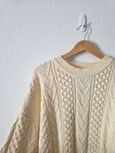 Vintage Chunky Cable Knit Sweater (XL)