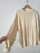 Vintage Chunky Cable Knit Sweater (XL)