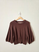 Evereve Chocolate Brown Knit Top (S)