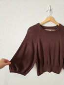 Evereve Chocolate Brown Knit Top (S)