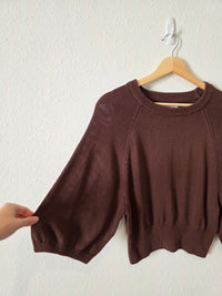 Evereve Chocolate Brown Knit Top (S)