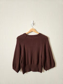 Evereve Chocolate Brown Knit Top (S)