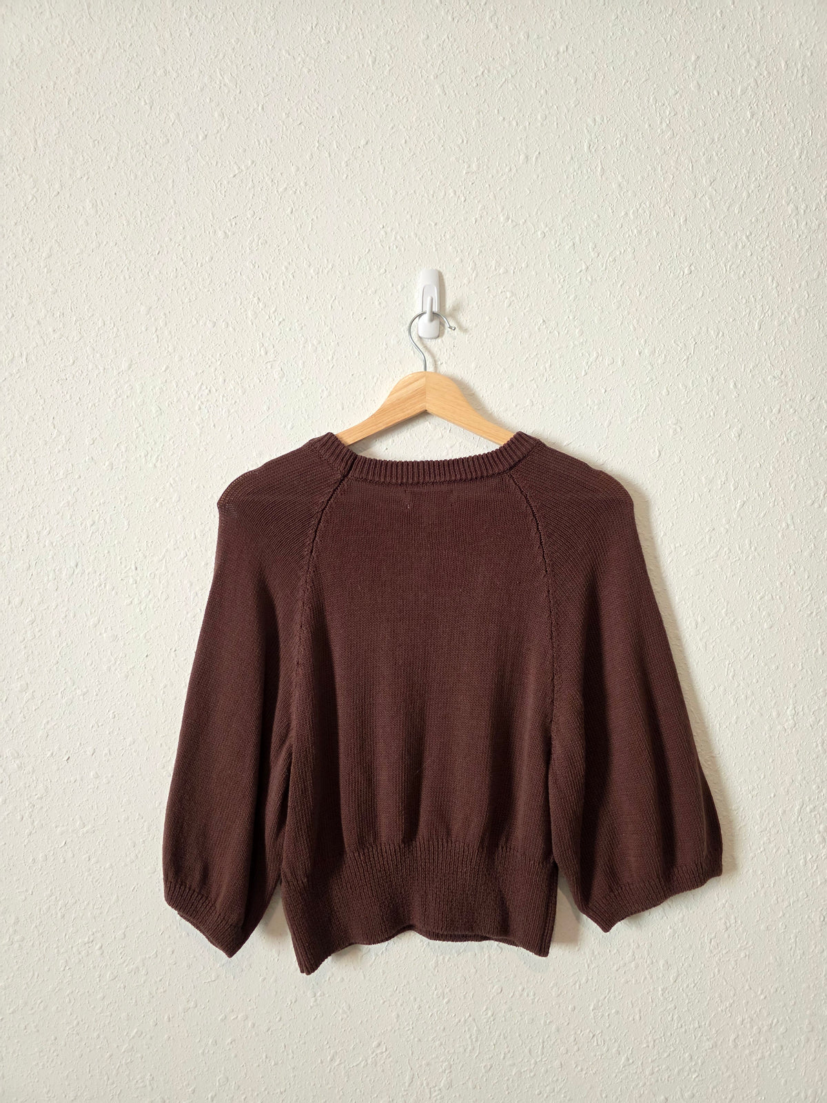 Evereve Chocolate Brown Knit Top (S)