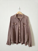 Free People Oversized Waffle Shirt Jacket (OS)