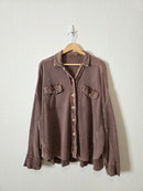 Free People Oversized Waffle Shirt Jacket (OS)