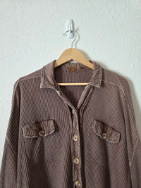 Free People Oversized Waffle Shirt Jacket (OS)