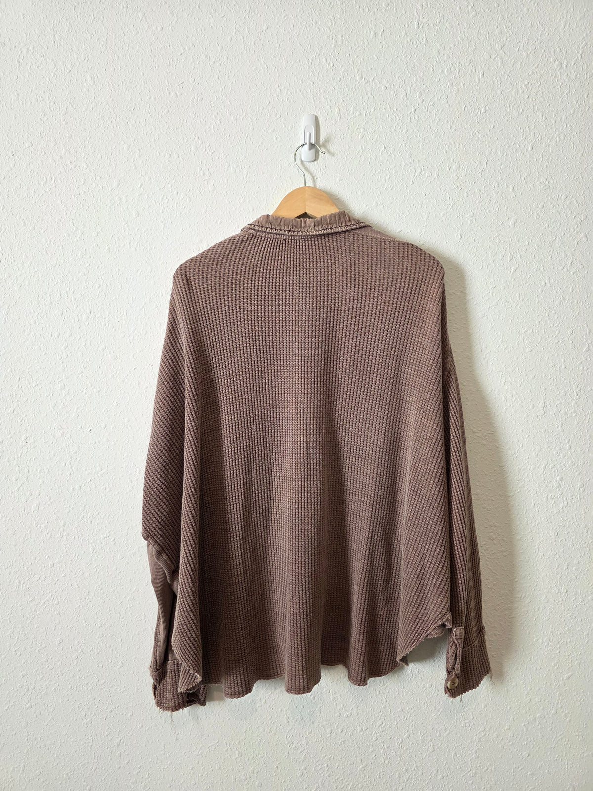 Free People Oversized Waffle Shirt Jacket (OS)