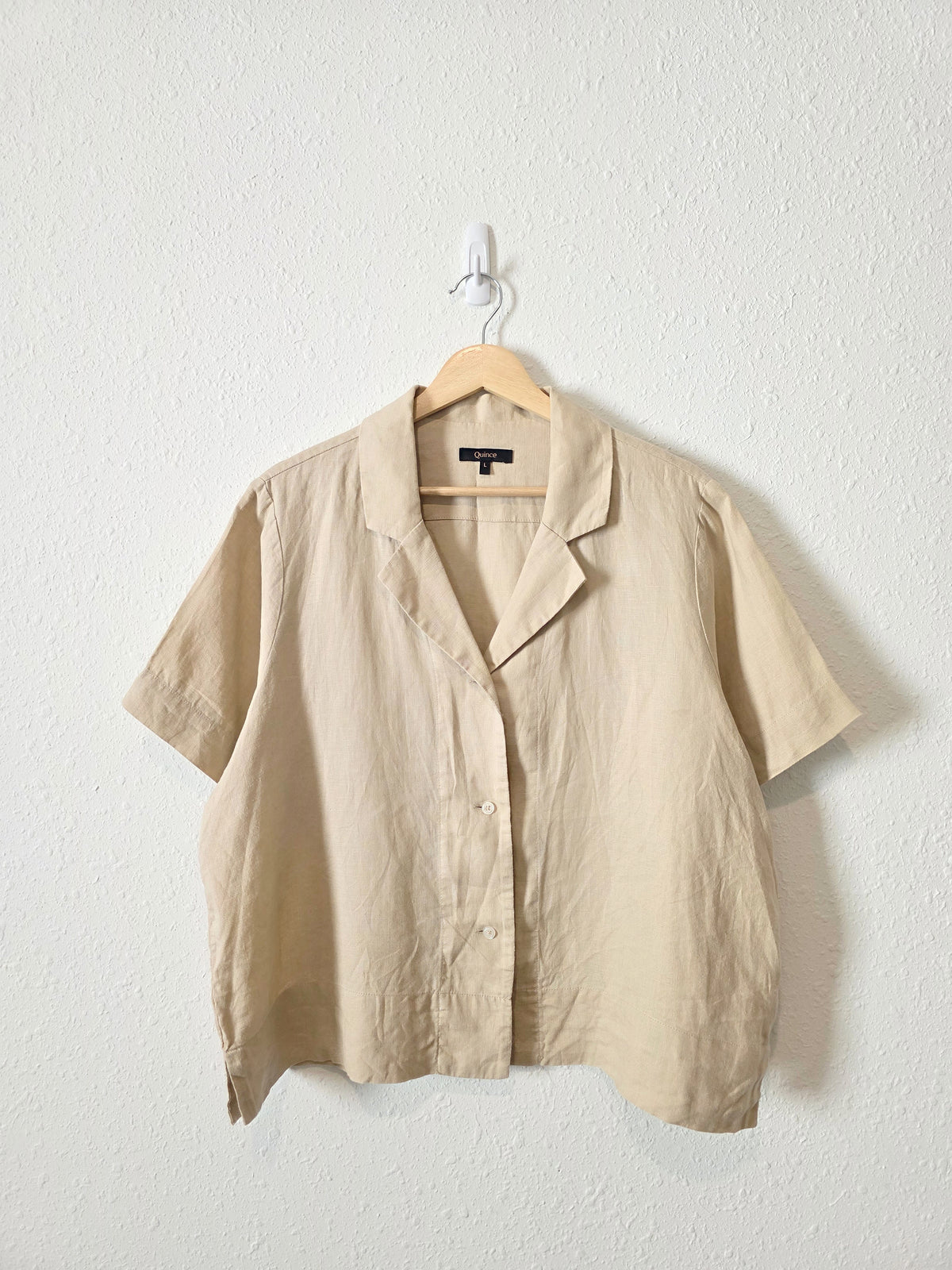 Quince Linen Boxy Shirt (L)
