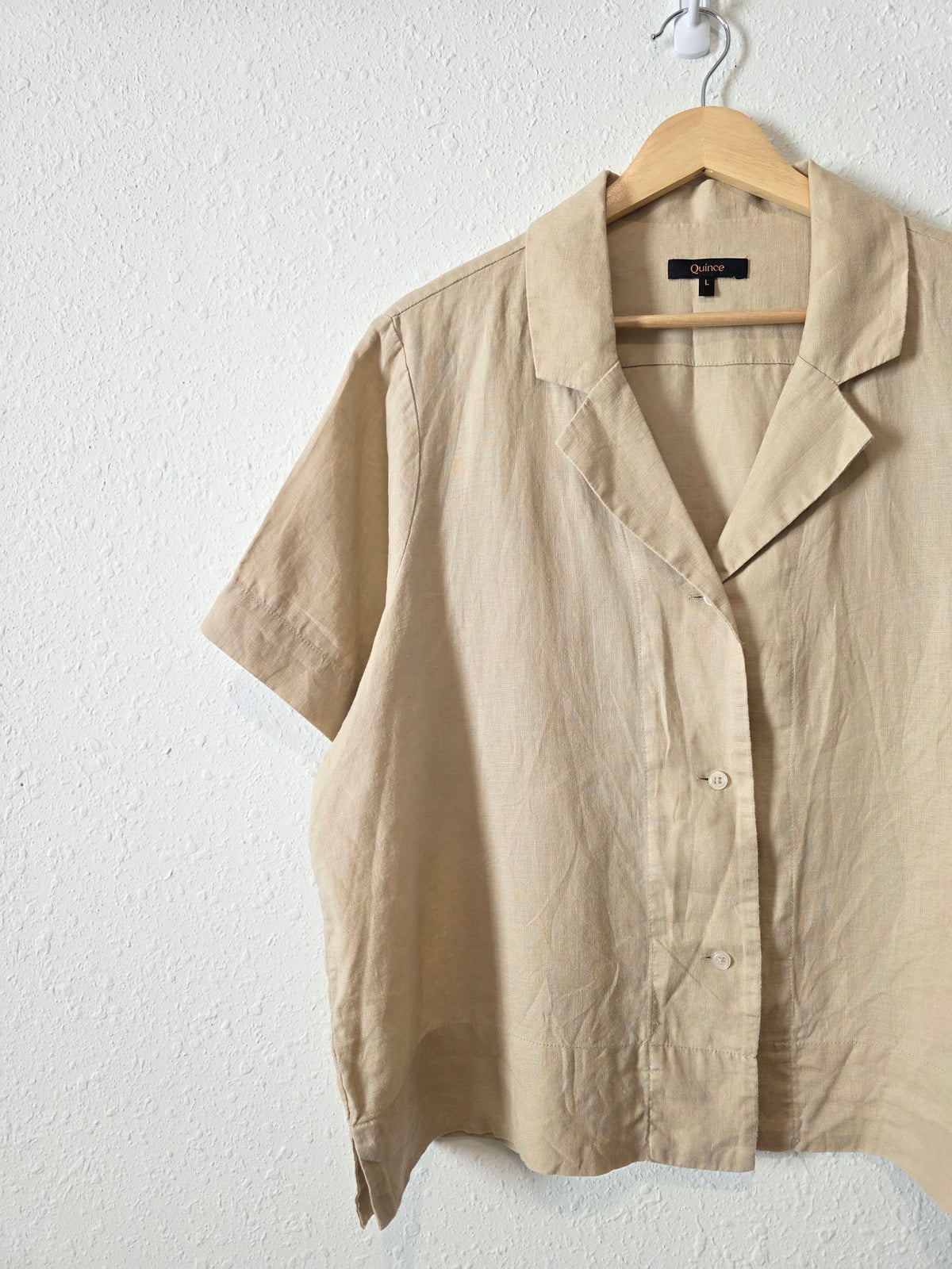 Quince Linen Boxy Shirt (L)