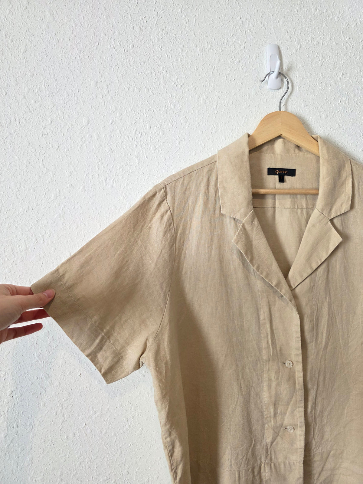 Quince Linen Boxy Shirt (L)