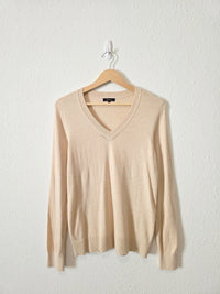 Quince Cotton Cashmere V Neck Sweater (M)