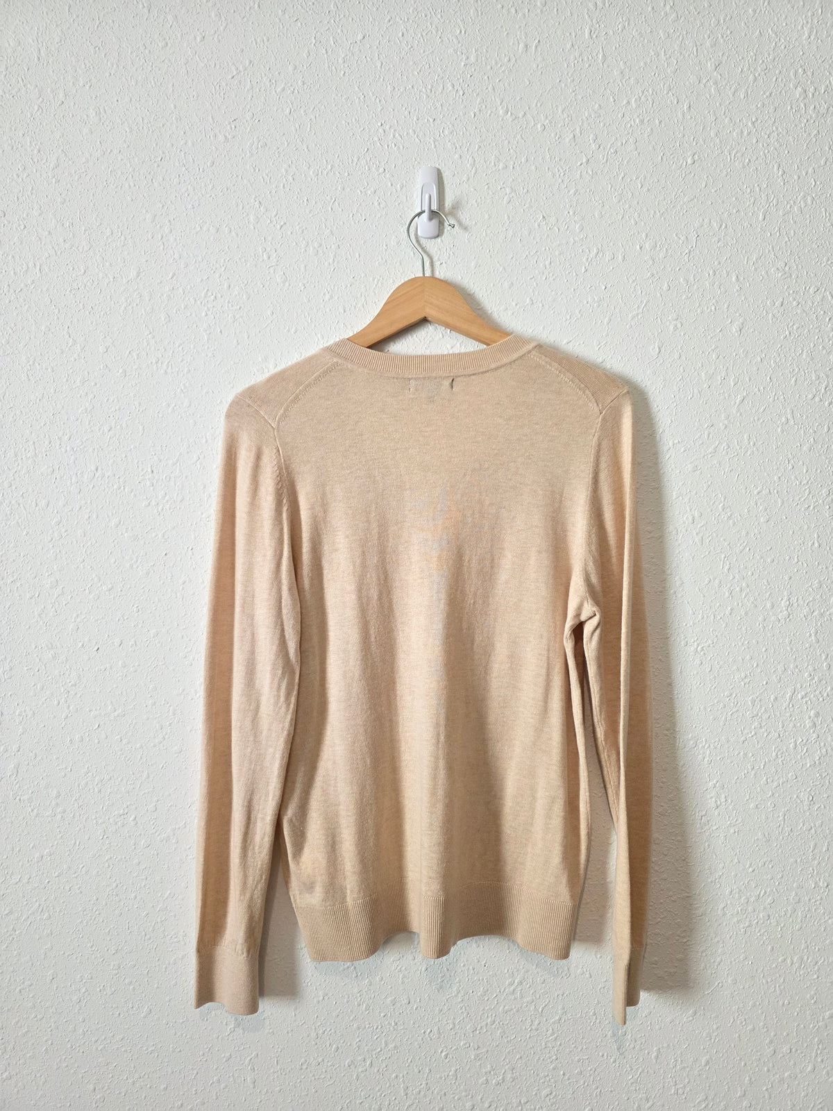 Quince Cotton Cashmere V Neck Sweater (M)