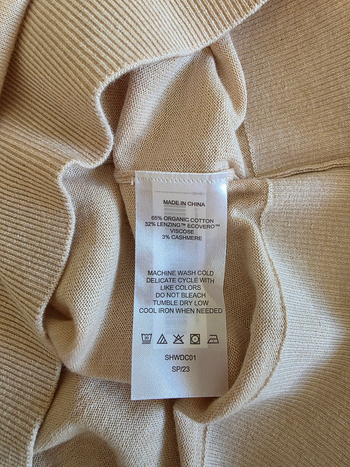 Quince Cotton Cashmere V Neck Sweater (M)